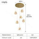 GobekUsa Golden Acrylic LED Chandeliers for Living Room, Large & Creative Design Villa Lighting