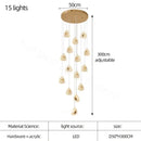 GobekUsa Golden Acrylic LED Chandeliers for Living Room, Large & Creative Design Villa Lighting