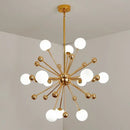 GobekUsa Golden Acrylic Molecule Chandelier: Modern Lighting for Kitchen, Restaurant, or Home