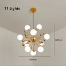 GobekUsa Golden Acrylic Molecule Chandelier: Modern Lighting for Kitchen, Restaurant, or Home