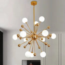 GobekUsa Golden Acrylic Molecule Chandelier: Modern Lighting for Kitchen, Restaurant, or Home