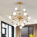 GobekUsa Golden Acrylic Molecule Chandelier: Modern Lighting for Kitchen, Restaurant, or Home