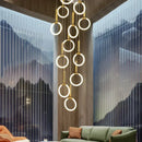 GobekUsa Golden Acrylic Round LED Chandelier for Modern Nordic Living Room Kitchen
