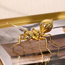 GobekUsa Golden Ant Metal Sculpture Figurine Home Decor Insect Ornament