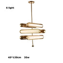 GobekUsa Golden Art Deco Iron Glass Chandelier Lighting for Dinning Room