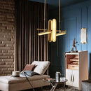 GobekUsa Golden Art Deco Iron Glass Chandelier Lighting for Dinning Room