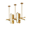 GobekUsa Golden Art Deco Iron Glass Chandelier Lighting for Dinning Room