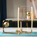GobekUsa Golden Ball Cube Stainless Steel Sculpture - Home Decor Ornament