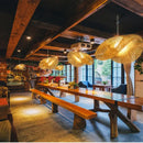 GobekUsa Bamboo Woven Chandelier Tea Room LED Lighting