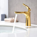 GobekUsa Golden Bathroom Faucet Single Handle Sink Mixer Tap Deck Mounted Basin Tapware