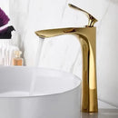 GobekUsa Golden Bathroom Faucet Single Handle Sink Mixer Tap Deck Mounted Basin Tapware