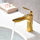 GobekUsa Golden Bathroom Faucet Single Handle Sink Mixer Tap Deck Mounted Basin Tapware