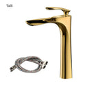 GobekUsa Golden Bathroom Faucet Single Handle Sink Mixer Tap Deck Mounted Basin Tapware