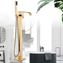 GobekUsa Golden Bathtub Shower Faucet Floor Mounted Waterfall Mixer Tap