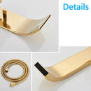 GobekUsa Golden Bathtub Shower Faucet Floor Mounted Waterfall Mixer Tap