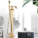 GobekUsa Golden Bathtub Shower Faucet Floor Mounted Waterfall Mixer Tap