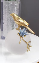 GobekUsa Golden Bird Brass Sculpture Modern Home Decor Artwork Statue