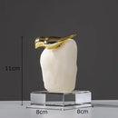 GobekUsa Golden Bird Statue Crystal Base Desk Ornament, Gold-plated Modern Home Decoration