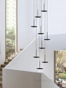 GobekUsa Golden Black LED Long Chandelier for Home, Restaurant, and Cafe