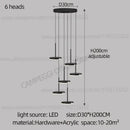 GobekUsa Golden Black LED Long Chandelier for Home, Restaurant, and Cafe