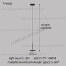 GobekUsa Golden Black LED Long Chandelier for Home, Restaurant, and Cafe