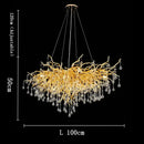 GobekUsa Golden Branch Crystal Chandelier for Modern Luxury Living Room & Hotel Lobby Decor