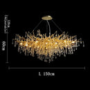 GobekUsa Golden Branch Crystal Chandelier for Modern Luxury Living Room & Hotel Lobby Decor