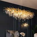 GobekUsa Golden Branch Crystal Chandelier for Modern Luxury Living Room & Hotel Lobby Decor