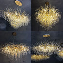 GobekUsa Golden Branch Crystal Chandelier for Modern Luxury Living Room & Hotel Lobby Decor