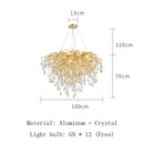 GobekUsa Crystal LED Ceiling Chandelier for Modern Luxury Decor