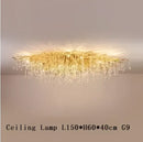 GobekUsa Crystal LED Living Room Chandelier, Modern Luxury Water Drop Pendant Lamp