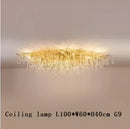 GobekUsa Crystal LED Living Room Chandelier, Modern Luxury Water Drop Pendant Lamp