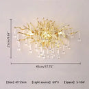 GobekUsa Crystal LED Living Room Chandelier, Modern Luxury Water Drop Pendant Lamp