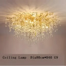 GobekUsa Crystal LED Living Room Chandelier, Modern Luxury Water Drop Pendant Lamp