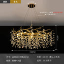 GobekUsa Golden Branch Led Ceiling Chandelier Modern Living Room Pendant Lights
