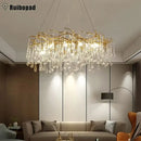 GobekUsa Golden Branch Led Ceiling Chandelier Modern Living Room Pendant Lights