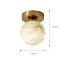 GobekUsa Golden Brass LED Marble Ball Ceiling Lamp for Restroom, Bedroom, Balcony, Aisle
