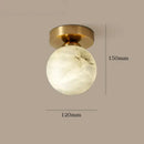 GobekUsa Golden Brass LED Marble Ball Ceiling Lamp for Restroom, Bedroom, Balcony, Aisle