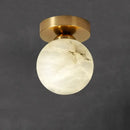 GobekUsa Golden Brass LED Marble Ball Ceiling Lamp for Restroom, Bedroom, Balcony, Aisle