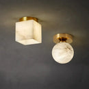 GobekUsa Golden Brass LED Marble Ball Ceiling Lamp for Restroom, Bedroom, Balcony, Aisle