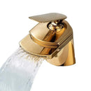 GobekUsa Golden Brass Waterfall Vessel Sink Faucet - Chrome Bathroom Vanity Tap