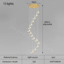 GobekUsa Golden Butterfly LED Chandelier: Modern Nordic Stylish Interior Lighting for Living Room, Bedroom & Kitchen.