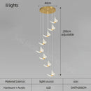GobekUsa Golden Butterfly LED Chandelier: Modern Nordic Stylish Interior Lighting for Living Room, Bedroom & Kitchen.