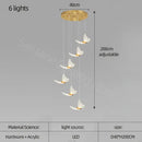 GobekUsa Golden Butterfly LED Chandelier: Modern Nordic Stylish Interior Lighting for Living Room, Bedroom & Kitchen.
