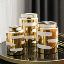 GobekUsa Golden Ceramic General's Jar for Home Decor & Storage