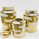 GobekUsa Golden Ceramic General's Jar for Home Decor & Storage