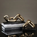 GobekUsa Golden Chain Skeleton Lock Home Decoration Figurine