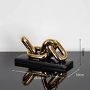 GobekUsa Golden Chain Skeleton Lock Home Decoration Figurine