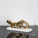 GobekUsa Golden Chain Skeleton Lock Home Decoration Figurine