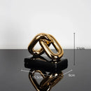 GobekUsa Golden Chain Skeleton Lock Home Decoration Figurine